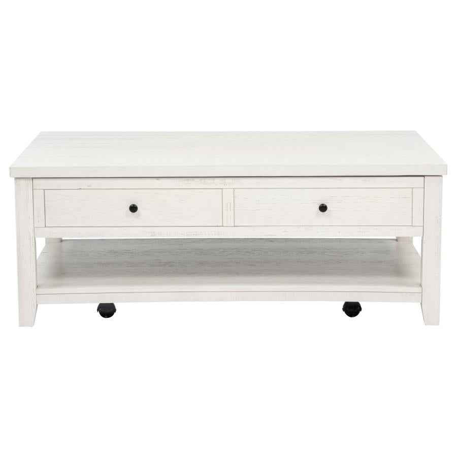Payne 48-inch Mobile Lift Top Coffee Table Distressed White