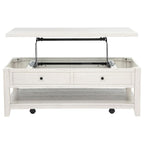 Home & Sleep Outlet - Payne 48-inch Mobile Lift Top Coffee Table Distressed White
