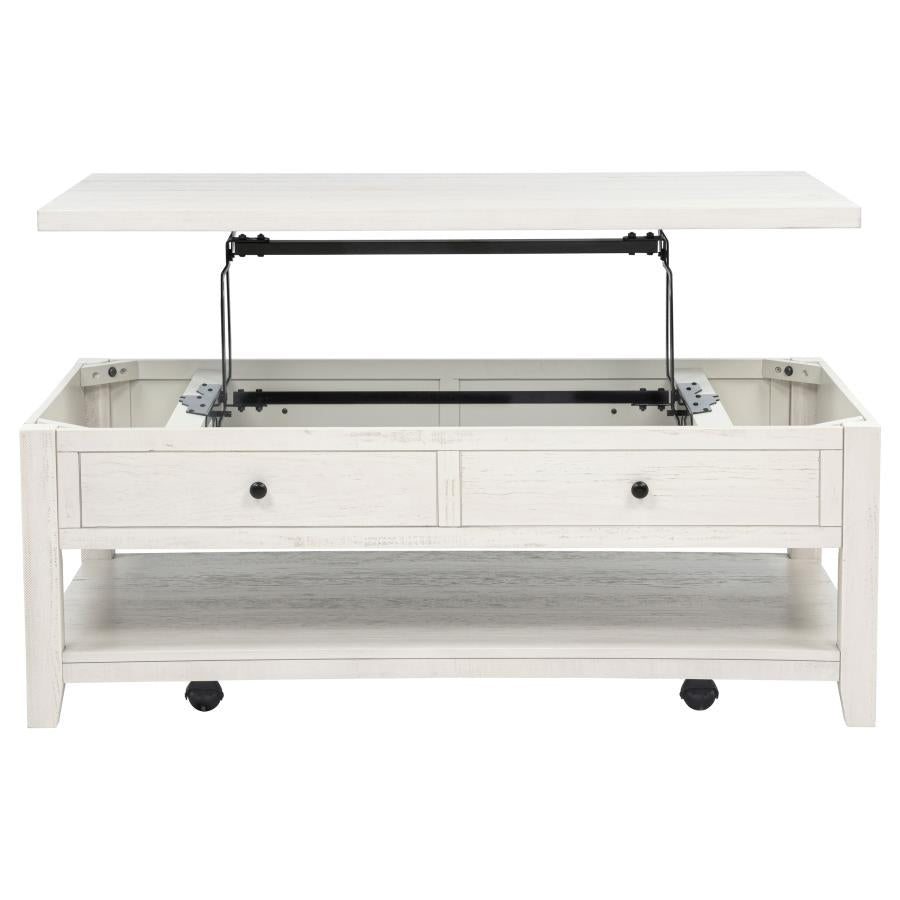 Home & Sleep Outlet - Payne 48-inch Mobile Lift Top Coffee Table Distressed White