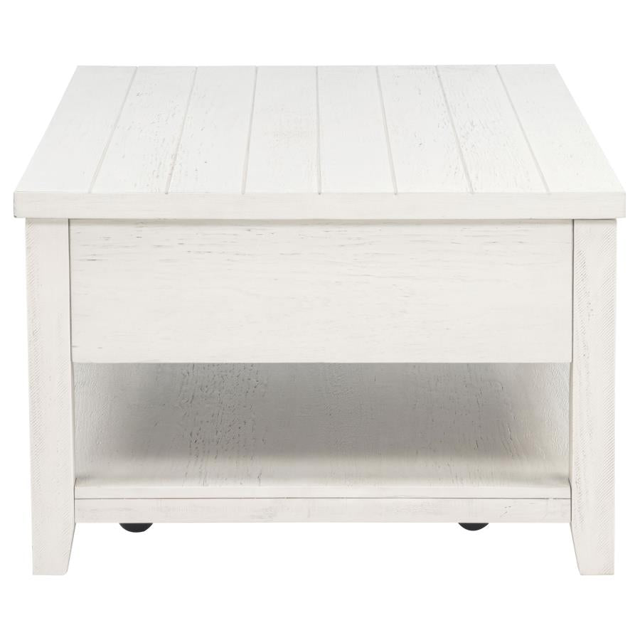 Home & Sleep Outlet - Payne 48-inch Mobile Lift Top Coffee Table Distressed White