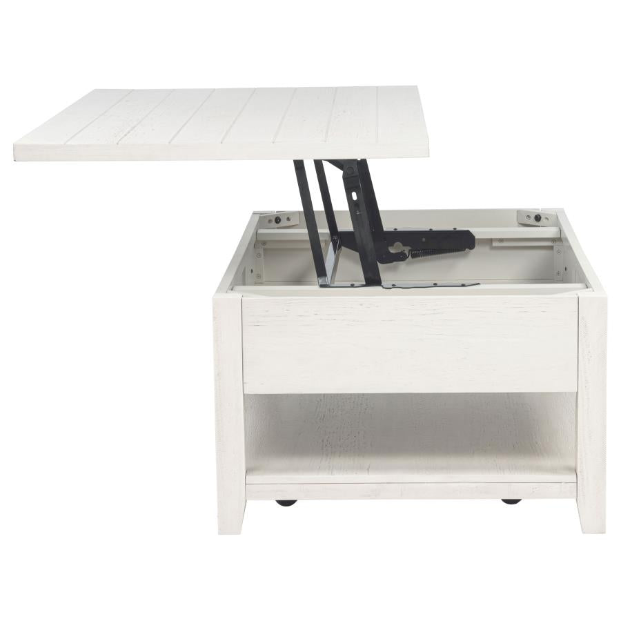 Home & Sleep Outlet - Payne 48-inch Mobile Lift Top Coffee Table Distressed White