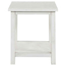 Payne Wood End Table with Shelf Distressed White