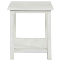 Payne Wood End Table with Shelf Distressed White