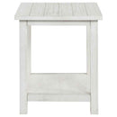 Payne Wood End Table with Shelf Distressed White