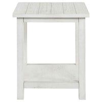 Payne Wood End Table with Shelf Distressed White