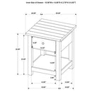 Payne 1-drawer Wood End Table with Shelf Distressed White
