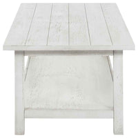 Payne Wood Coffee Table with Shelf Distressed White
