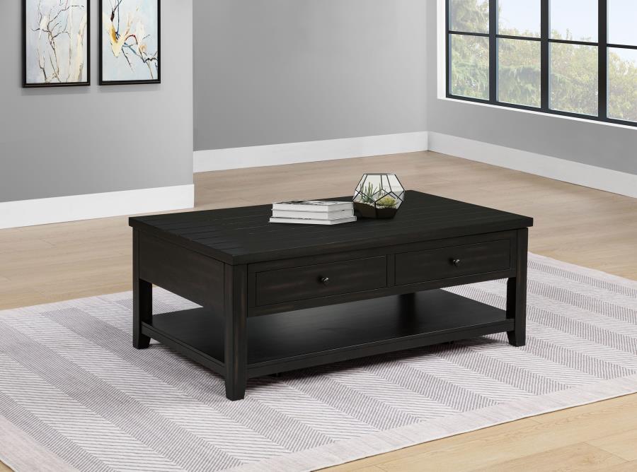 Home & Sleep Outlet - Payne 48-inch Mobile Lift Top Coffee Table Distressed Java
