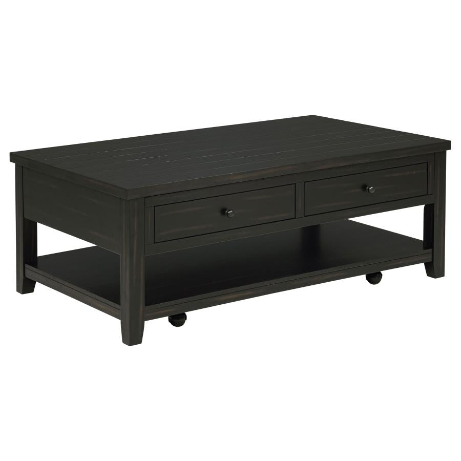 Home & Sleep Outlet - Payne 48-inch Mobile Lift Top Coffee Table Distressed Java