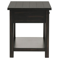 Payne 1-drawer Wood End Table with Shelf Distressed Java