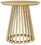 Home & Sleep Outlet - Touhy Round Solid Wood End Side Table Natural Mango
