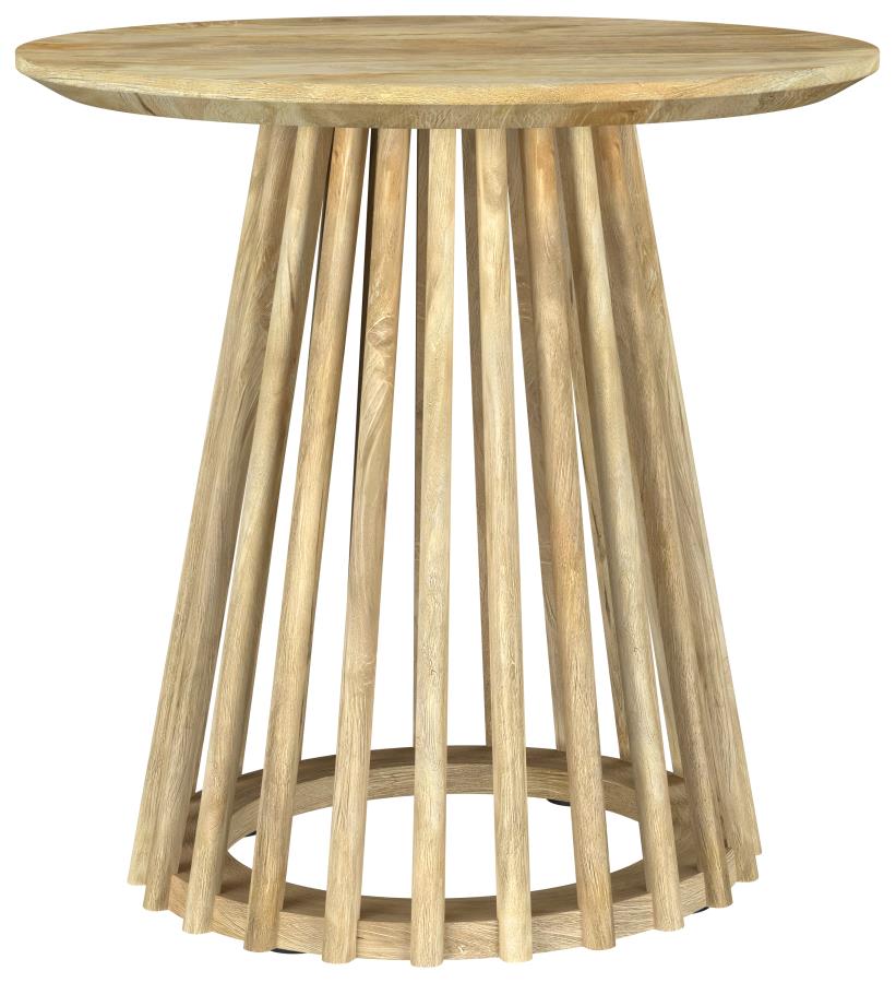Home & Sleep Outlet - Touhy Round Solid Wood End Side Table Natural Mango