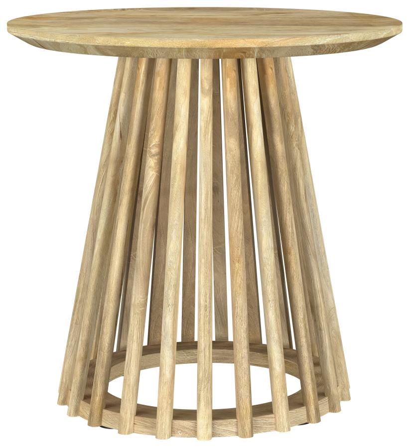 Home & Sleep Outlet - Touhy Round Solid Wood End Side Table Natural Mango