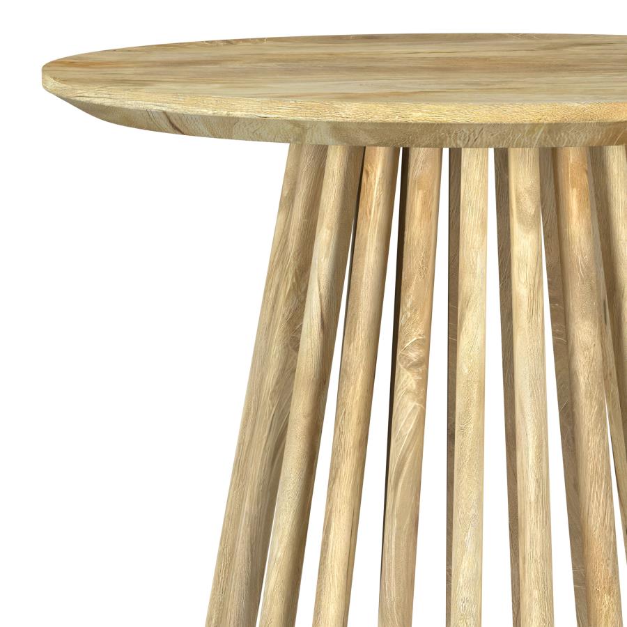 Home & Sleep Outlet - Touhy Round Solid Wood End Side Table Natural Mango