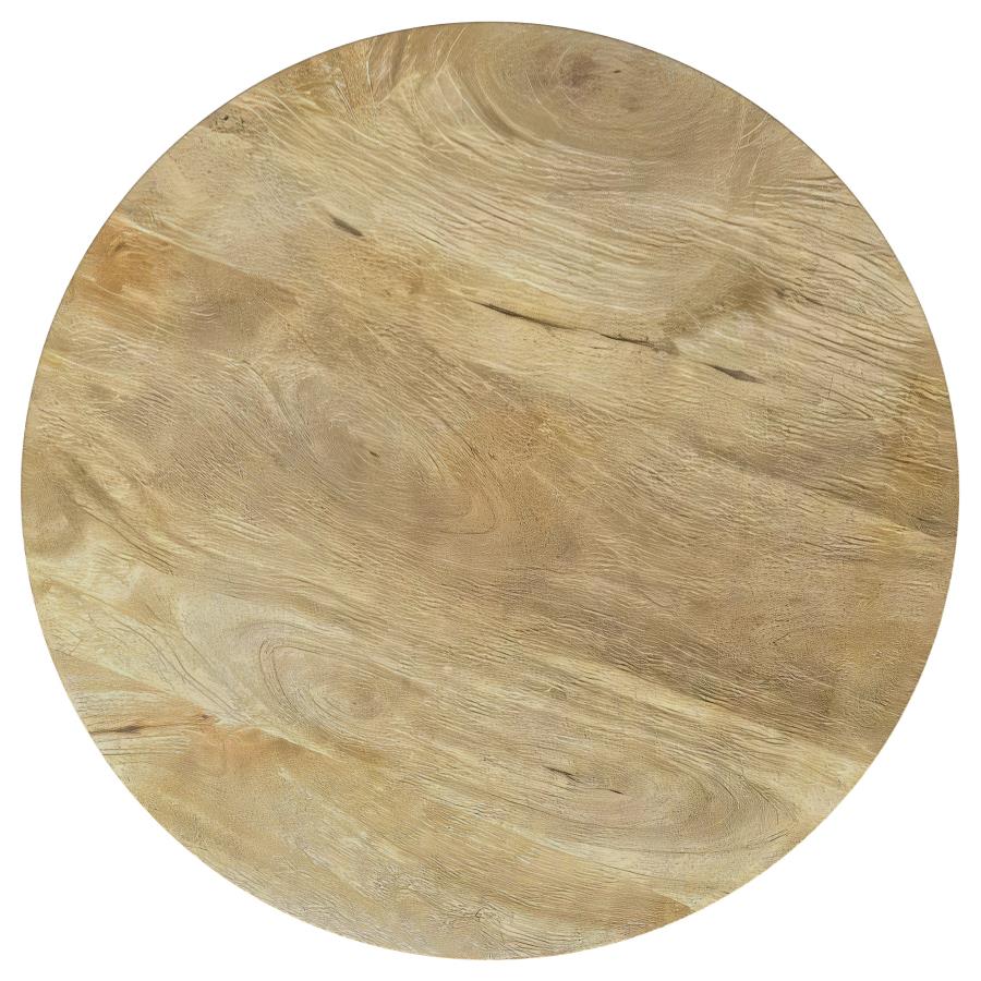 Home & Sleep Outlet - Touhy 2-piece Round Coffee and End Table Set Natural Mango
