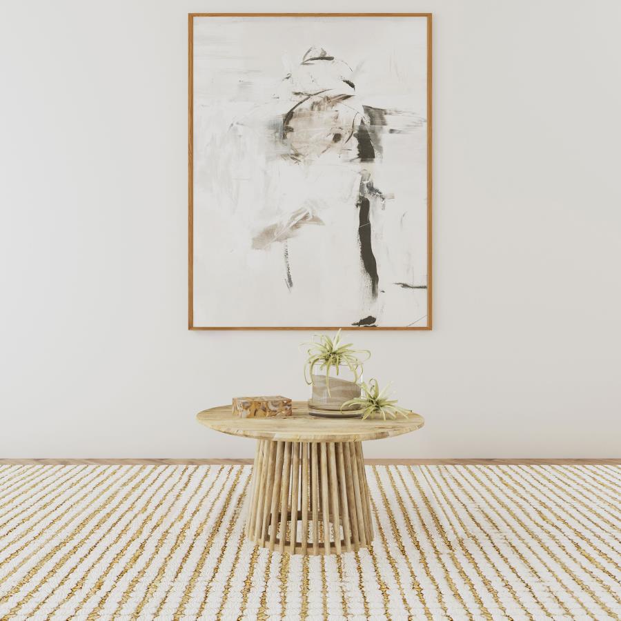 Home & Sleep Outlet - Touhy Round Solid Wood Cocktail Coffee Table Natural Mango