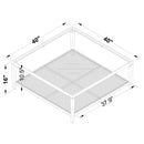 Amherst Glass Top Metal with Cane Shelf Coffee Table Black