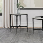 Home & Sleep Outlet - Hermas Round Genuine Marble Top Metal End Side Table White