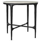 Home & Sleep Outlet - Hermas 2-piece Round Marble Coffee and End Table Set White