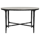 Hermas 2-piece Round Marble Coffee and End Table Set White