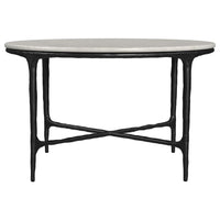 Hermas 2-piece Round Marble Coffee and End Table Set White