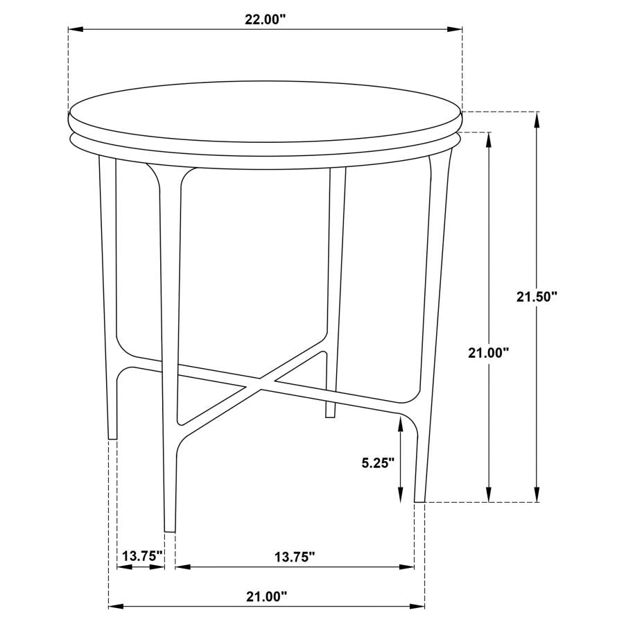 Home & Sleep Outlet - Hermas 2-piece Round Marble Coffee and End Table Set White