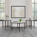 Home & Sleep Outlet - Hermas 3-piece Round Marble Coffee and End Table Set White