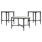 Home & Sleep Outlet - Hermas 3-piece Round Marble Coffee and End Table Set White