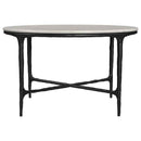 Hermas Round Genuine Marble Top Metal Coffee Table White