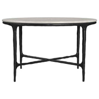 Hermas Round Genuine Marble Top Metal Coffee Table White