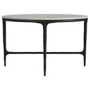 Hermas Round Genuine Marble Top Metal Coffee Table White