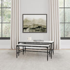 Home & Sleep Outlet - Ebby 2-piece Genuine Marble Top Nesting Coffee Tables White