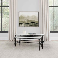 Ebby 2-piece Genuine Marble Top Nesting Coffee Tables White
