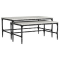 Home & Sleep Outlet - Ebby 2-piece Genuine Marble Top Nesting Coffee Tables White