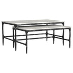 Home & Sleep Outlet - Ebby 2-piece Genuine Marble Top Nesting Coffee Tables White