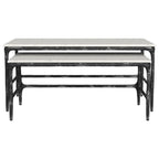 Home & Sleep Outlet - Ebby 2-piece Genuine Marble Top Nesting Coffee Tables White