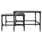 Home & Sleep Outlet - Ebby 2-piece Genuine Marble Top Nesting Coffee Tables White