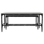Home & Sleep Outlet - Ebby 2-piece Genuine Marble Top Nesting Coffee Tables White