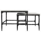 Home & Sleep Outlet - Ebby 2-piece Genuine Marble Top Nesting Coffee Tables White