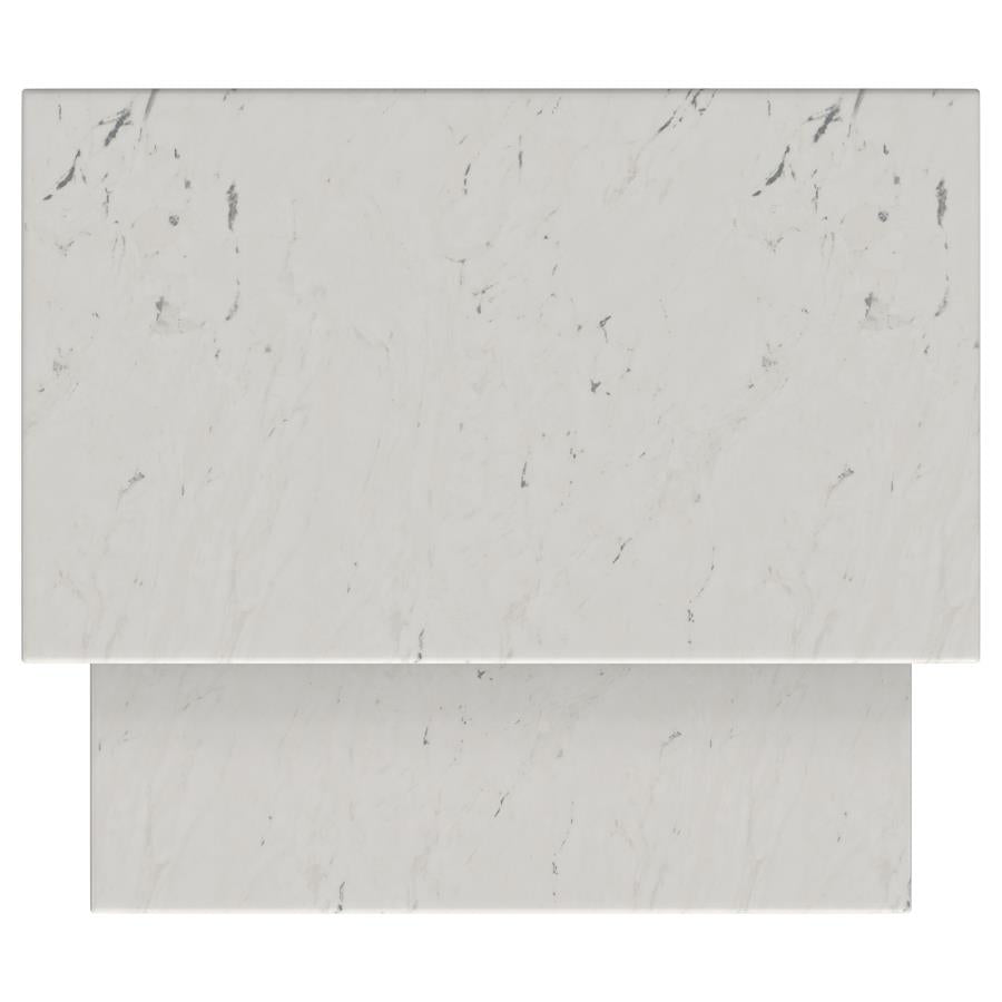 Home & Sleep Outlet - Ebby 2-piece Genuine Marble Top Nesting Coffee Tables White