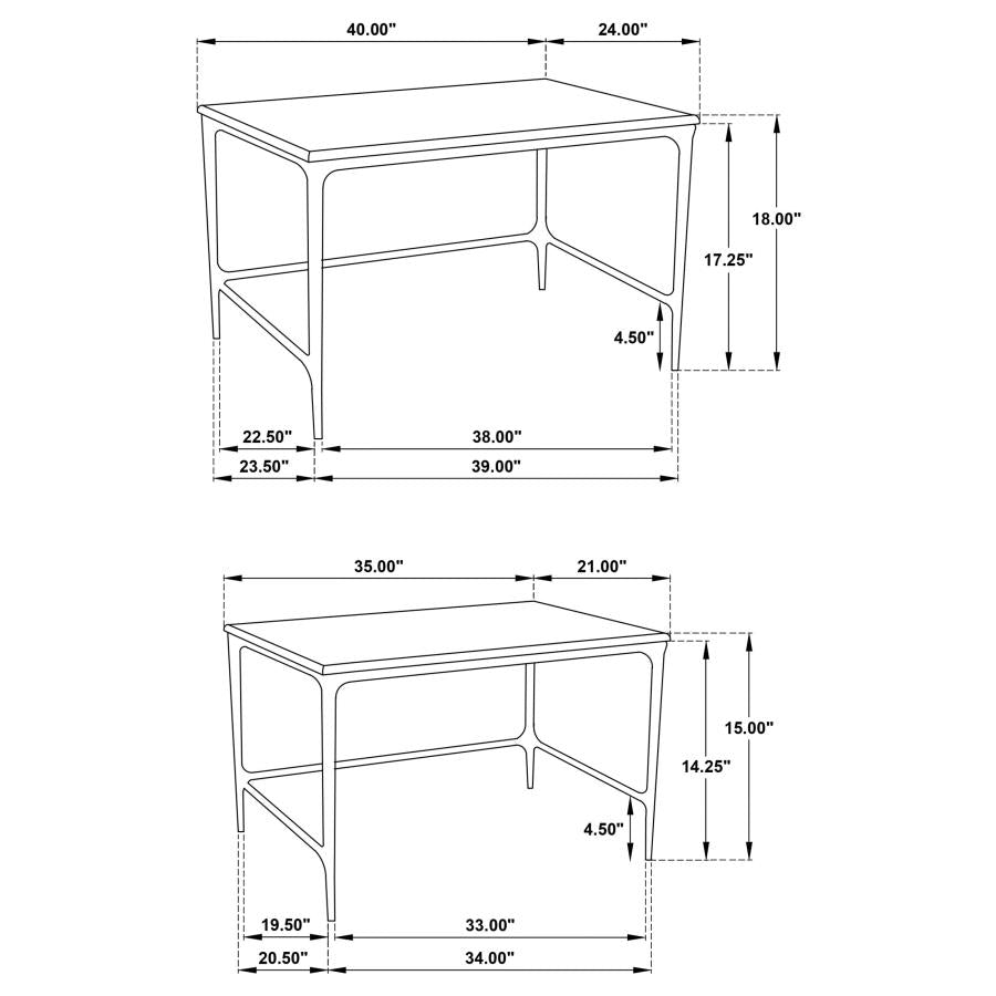 Home & Sleep Outlet - Ebby 2-piece Genuine Marble Top Nesting Coffee Tables White