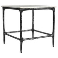 Home & Sleep Outlet - Ebby Square Genuine Marble Top Metal End Table White