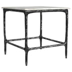 Home & Sleep Outlet - Ebby Square Genuine Marble Top Metal End Table White