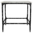 Home & Sleep Outlet - Ebby Square Genuine Marble Top Metal End Table White