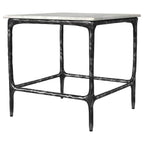 Home & Sleep Outlet - Ebby Square Genuine Marble Top Metal End Table White