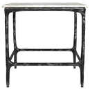 Ebby Square Genuine Marble Top Metal End Table White