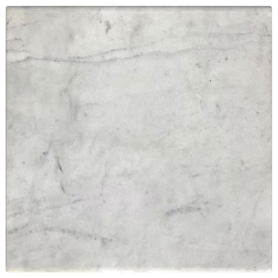Home & Sleep Outlet - Ebby Square Genuine Marble Top Metal End Table White