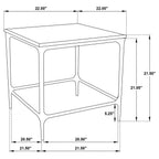 Home & Sleep Outlet - Ebby Square Genuine Marble Top Metal End Table White