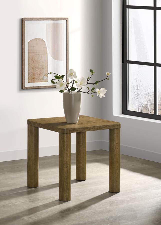 Home & Sleep Outlet - Castlewood Engineered Wood Accent Side End Table Brown Oak