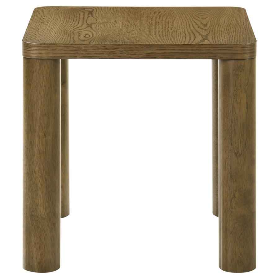 Castlewood Engineered Wood Accent Side End Table Brown Oak